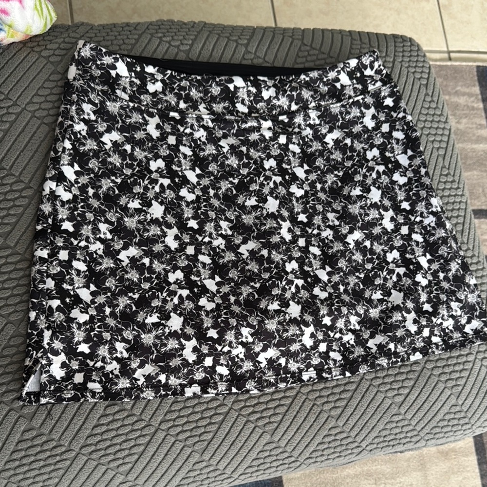 Floral Black and White Women's Skirt